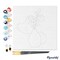 Figured'Art Mini Paint by Numbers Kit for Adults with Frame Abstract Plant Pot Set 2 of 3 Small format 8"x8" - Craft Art Painting DIY Canvas Already Stretched on a Wooden Frame